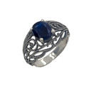 Personalized (LC) Birthstone Filigree Ring in Oxidized Sterling Silver