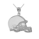 Sterling Silver Football Helmet Pendant Necklace