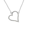 Dainty Studded Heart Necklace in 14k Gold (Yellow/Rose/White)