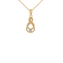 Dainty Diamond Double Infinity Knot Pendant Necklace in Gold (Yellow/Rose/White)
