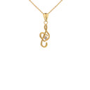 Dainty Diamond Treble Clef Heart Music Note Pendant Necklace in Gold (Yellow/Rose/White)