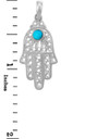 Jewish Charms and Pendants - White Gold Turquoise Filigree Hamsa Pendant