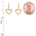 3-Stone Diamond Open Heart Leverback Earrings (Available in Yellow/Rose/White Gold)