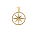 Northern Star Round Rope Pendant Necklace in Gold (Yellow/Rose/White)