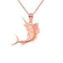 Swordfish Pendant Necklace in Gold (Yellow/ Rose/ White)