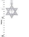 925 Sterling Silver Jewish Star Of David Cross Charm Pendant with Measurements