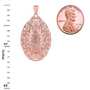 Diamond Filigree Our Lady of Guadalupe Pendant Necklace in Gold (Yellow/Rose/White)