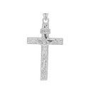 Jesus Christ INRI Crucifix Cross Pendant Necklace in Gold (Yellow/Rose/White) (Large)