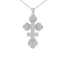 Orthodox Cross Pendant Necklace in Sterling Silver