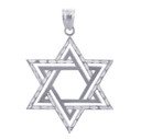 Jewish Charms and Pendants - Star Satin Silver Cross of David