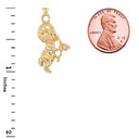 Diamond Cupid Pendant Necklace in Gold (Yellow/Rose/White)