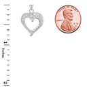 3-Stone Diamond Sparkle-Cut Open Heart Pendant Necklace in Sterling Silver
