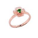 Solitaire May Birthstone Flower Ring in Gold (Yellow/Rose/White)