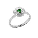 Solitaire May Birthstone Flower Ring in Sterling Silver