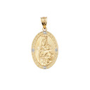 Virgen Del Carmen Diamond Pendant Necklace in Gold (Yellow/ Rose/White)