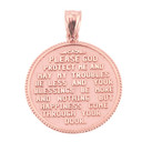 LARGE US FIREFIGHTER MALTESE CROSS DOUBLE-SIDED PRAYER COIN PENDANT NECKLACE in Solid Gold (Yellow/Rose/White)