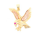 Eagle Charm Pendant Necklace in Gold (Yellow/Rose/White)