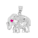 Elephant Charm Pendant Necklace in Sterling Silver