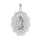 Our Lady of Guadalupe Pendant Necklace in Sterling Silver (S/M/L) Our Lady of Guadalupe Pendant Necklace in Sterling Silver (S/M/L)