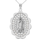 Our Lady of Guadalupe Pendant Necklace in Sterling Silver (S/M/L)