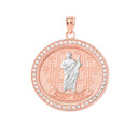Gold Diamond Saint Jude Medallion Pendant Necklace(Available in Yellow/Rose/White Gold)