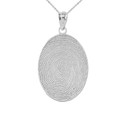 Finger Print Pendant Necklace in Sterling Silver