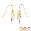 Angel Wings Cut-Out Sparkle-Cut Earrings in Gold (Yellow/Rose/White)