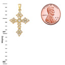 Diamond Cross Pendant Necklace in Gold (Yellow/Rose/White)