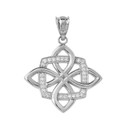 Quaternary Celtic knot Pendant Necklace in Sterling silver