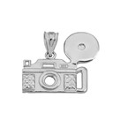 Vintage Camera Pendant Necklace in Solid Gold (Yellow/Rose/White)