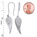 Angel Wings Ear-Wire Earrings in Sterling Silver