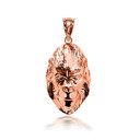 3D 10k/14k Gold Gorilla Face Pendant Necklace with Caged Back (YELLOW/ROSE/WHITE)