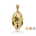 3D 10k/14k Gold Gorilla Face Pendant Necklace with Caged Back (YELLOW/ROSE/WHITE)