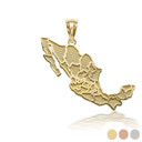 Yellow Gold Mexico Map Outline Pendant