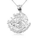 10K/14K Gold Mexican Eagle Pendant Necklace (1.28") (Available in Yellow Gold, Rose Gold, White Gold)