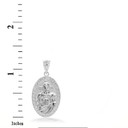 925 Sterling Silver 3D  Jesus Christ Sacred Heart Narrow Oval Pendant  Necklace