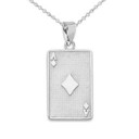 Ace of Diamonds Card Pendant Necklace in Gold (Yellow/Rose/White)