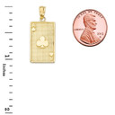 Ace of Clubs Card Pendant Necklace in Gold (Yellow/Rose/White)