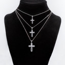 Silver 3D Rounded Christ Crucifix Cross Pendant Necklace