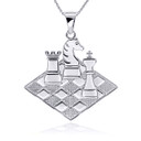 Chess Pendant Necklace in Gold (Yellow/ Rose/ White)