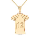 Personalized Engravable Gold Football Jersey Charm Necklace With Your Number And Name (Yellow/Rose/White)