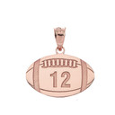 Rose Gold Personalized Football Engravable Name & Number Sports Pendant