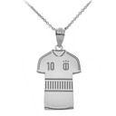 .925 Sterling Silver Personalized Soccer Jersey Engravable Name & Number Fútbol Sports Pendant Necklace