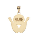 Personalized Engravable Gold Bowling Pins and Ball Charm Necklace With Your Name(Yellow/Rose/White)