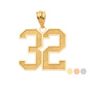 Personalized Engravable Gold Jersey Lucky Number and Name Charm Necklace (Yellow/Rose/White)