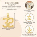 Gold Personalized Jersey Name & Number Engravable Pendant Necklace (Available in Yellow/Rose/White Gold)