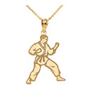 Personalized Engravable Gold Karate Martial Arts Pendant Engraved with Your Personalized Name(Yellow/Rose/White)