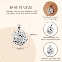 925 Sterling Silver Rose Flower Necklace