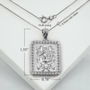 Sterling Silver Saint Michael ArchAngel 3D Charm Necklace