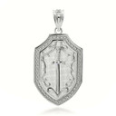 Gold Saint Michael's Sword Shield Charm Necklace (Available in Yellow/Rose/White Gold)
